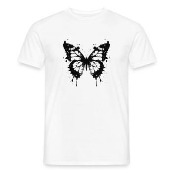 Black Butterfly Splashes - Men's T-Shirt - white - Front - AI Model Male 178 dark (178cm)