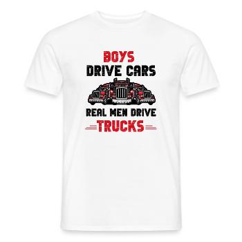 Real Men Trucks - Men's T-Shirt - white - Front - AI Model Male 178 dark (178cm)