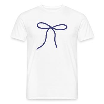 Blue Ribbon Bow Illustration - Men's T-Shirt - white - Front - AI Model Male 178 dark (178cm)
