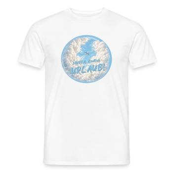 Hurra endlich Urlaub Urlaubszeit Urlaubstimmung - Männer T-Shirt - Weiß - Vorne - AI Model Male 178 dark (178cm)