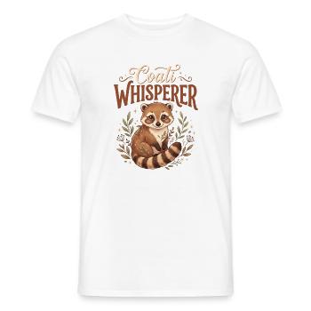 Coati Whisperer Illustration - T-shirt homme - blanc - Devant - AI Model Male 178 dark (178cm)