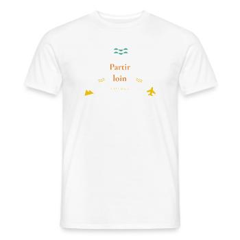 Partir loin — voyage - T-shirt homme - blanc - Devant - AI Model Male 178 dark (178cm)