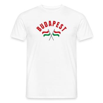 Budapest Hungarian Flags - Men's T-Shirt - white - Front - AI Model Male 178 dark (178cm)