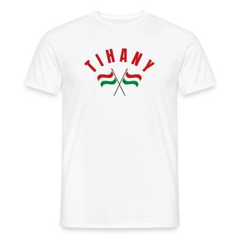 Tihany überquerte ungarische Flaggen - Männer T-Shirt - Weiß - Vorne - AI Model Male 178 dark (178cm)