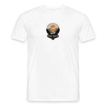 Stay Wild – Into the Wild | Vintage Outdoor - Männer T-Shirt - Weiß - Vorne - AI Model Male 178 dark (178cm)