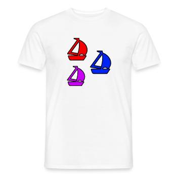 sailboats - Men's T-Shirt - white - Front - AI Model Male 178 dark (178cm)