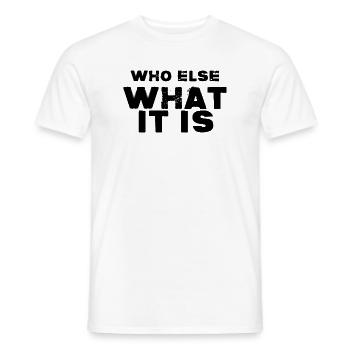 Tu sais déjà qui. - T-shirt homme - blanc - Devant - AI Model Male 178 dark (178cm)