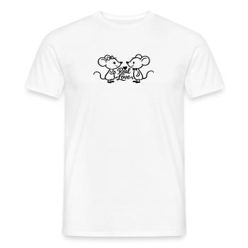 Real Love Mouse Pair - Men's T-Shirt - white - Front - AI Model Male 178 dark (178cm)