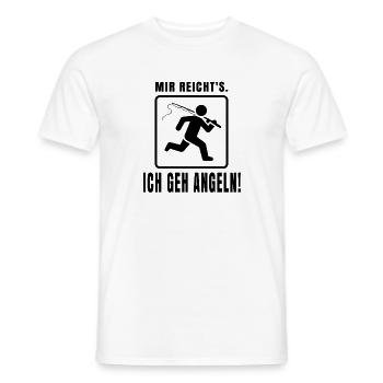 Angeln Spruch – Mir reicht's, ich geh angeln - Männer T-Shirt - Weiß - Vorne - AI Model Male 178 dark (178cm)