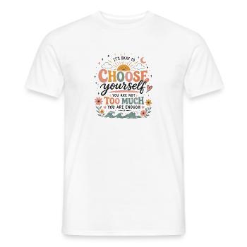 Choisis-toi – tu es suffisant - T-shirt homme - blanc - Devant - AI Model Male 178 dark (178cm)