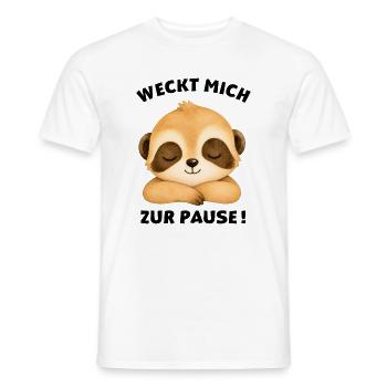 Klassentier Erdmännchen "Weckt mich zur Pause!" - Männer T-Shirt - Weiß - Vorne - AI Model Male 178 dark (178cm)