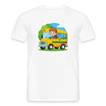 Yellow school bus for school enrolment – back-to-school bus - Men's T-Shirt - white - Front - AI Model Male 178 dark (178cm)