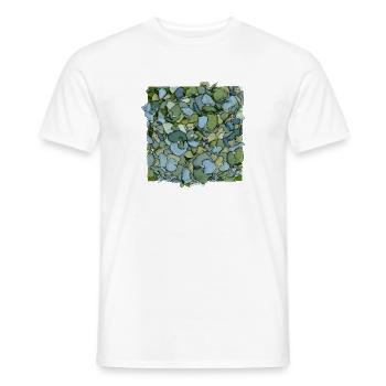 Hortensias bleus – Illustration florale moderne - T-shirt homme - blanc - Devant - AI Model Male 178 dark (178cm)