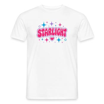 STARLIGHT Y2K Bubble Lettering - Retro 2000s Art - Men's T-Shirt - white - Front - AI Model Male 178 dark (178cm)