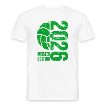 Volleyball Master Shirt 2026, Green , Bottle - Men's T-Shirt - white - Front - AI Model Male 178 dark (178cm)