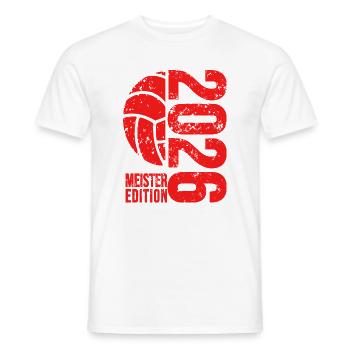 Volleyball Master Shirt 2026, Red, Hoodie, Mug - Men's T-Shirt - white - Front - AI Model Male 178 dark (178cm)
