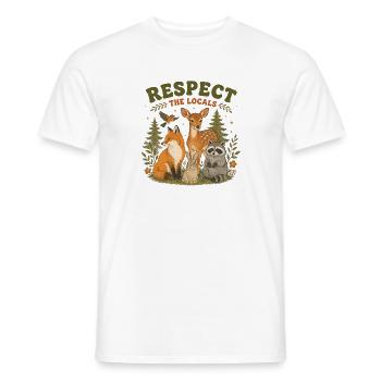 Respect The Locals Forest Animals Retro - Men's T-Shirt - white - Front - AI Model Male 178 dark (178cm)