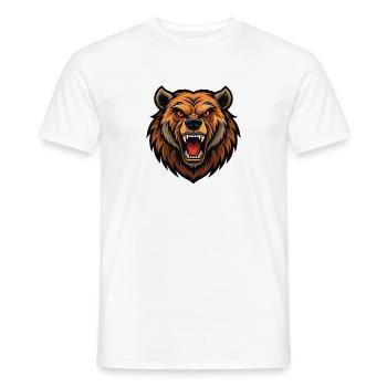 Angry bear - Men's T-Shirt - white - Front - AI Model Male 178 dark (178cm)