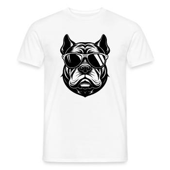 Bulldog with sunglasses - Men's T-Shirt - white - Front - AI Model Male 178 dark (178cm)