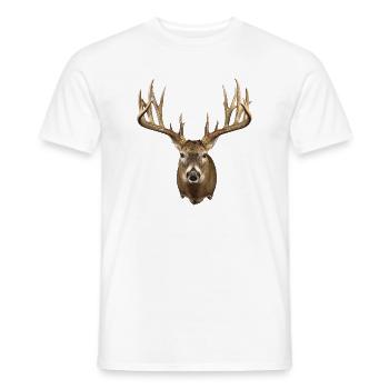 Deer Head with Majestic Antlers - Men's T-Shirt - white - Front - AI Model Male 178 dark (178cm)
