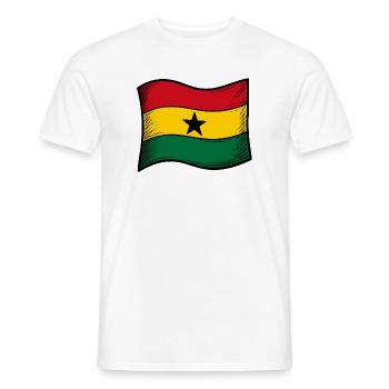 Ghana Flag Red Gold Green Star - Men's T-Shirt - white - Front - AI Model Male 178 dark (178cm)