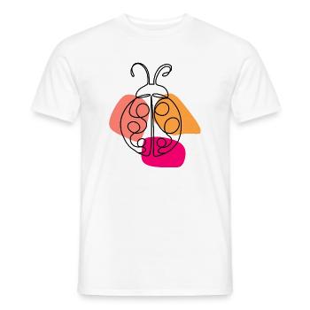 Hand Drawn One Line Ladybug - Men's T-Shirt - white - Front - AI Model Male 178 dark (178cm)