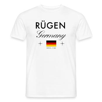 Rügen Deutschland Koordinaten Reise Souvenir - Männer T-Shirt - Weiß - Vorne - AI Model Male 178 dark (178cm)