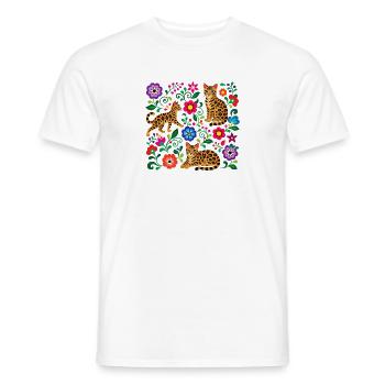 Folk Art Bengal Pattern - Men's T-Shirt - white - Front - AI Model Male 178 dark (178cm)