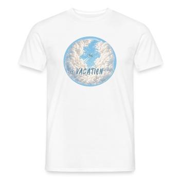 finally vacation airplane finally free clouds - Men's T-Shirt - white - Front - AI Model Male 178 dark (178cm)