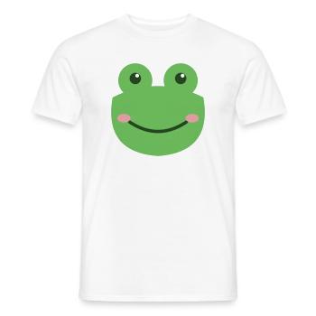 Green Smiling Frog - Men's T-Shirt - white - Front - AI Model Male 178 dark (178cm)