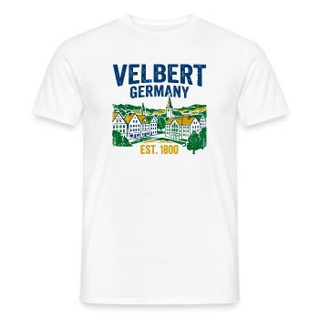 Velbert Germany Skyline Vintage Est 1800 - Men's T-Shirt - white - Front - AI Model Male 178 dark (178cm)