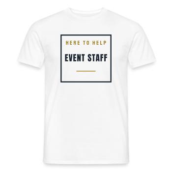 Event Staff - Stempel Text Design for Groups - Men's T-Shirt - white - Front - AI Model Male 178 dark (178cm)