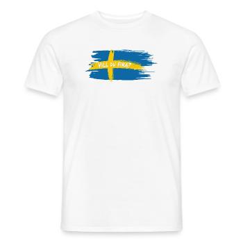 Vill Du Fika? – Schwedischer Kaffee Humor - Männer T-Shirt - Weiß - Vorne - AI Model Male 178 dark (178cm)