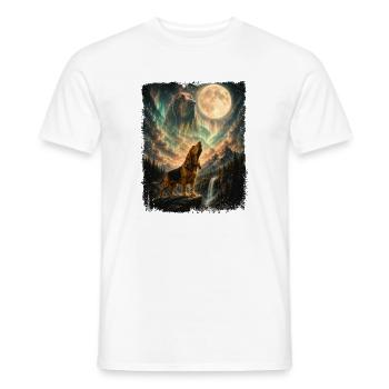 Bloodhound Howling At Moon - Dog Dad Dog Mom - Men's T-Shirt - white - Front - AI Model Male 178 dark (178cm)