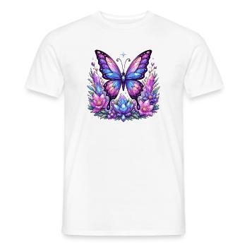 Fleurs de papillon en cristal - T-shirt homme - blanc - Devant - AI Model Male 178 dark (178cm)