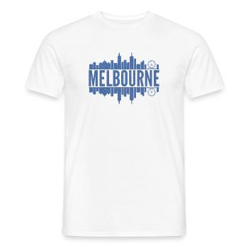 Melbourne Skyline Design Blue - T-shirt homme - blanc - Devant - AI Model Male 178 dark (178cm)