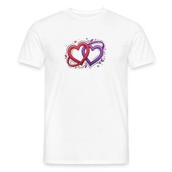 Intricate heart duets - Men's T-Shirt - white - Front - AI Model Male 178 dark (178cm)