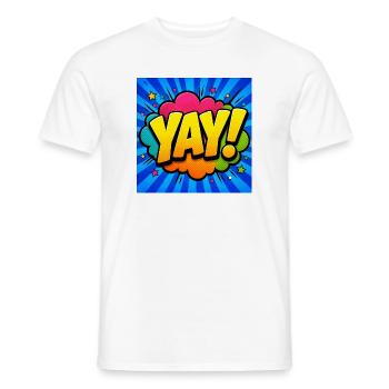 Energetic Comic Lettering – Pop Art Design - Men's T-Shirt - white - Front - AI Model Male 178 dark (178cm)