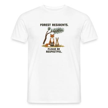 Forest Residents Fox Rabbit Forest Animals - Men's T-Shirt - white - Front - AI Model Male 178 dark (178cm)
