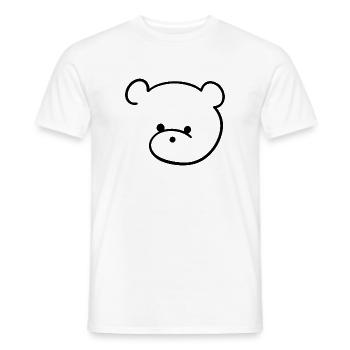 Petit ours en peluche mignon avec des yeux boutonnés - T-shirt homme - blanc - Devant - AI Model Male 178 dark (178cm)