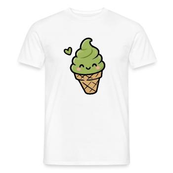 Kawaii Matcha IceCream Cone - Men's T-Shirt - white - Front - AI Model Male 178 dark (178cm)