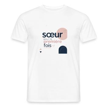 Soeur pour la première fois - T-shirt homme - blanc - Devant - AI Model Male 178 dark (178cm)