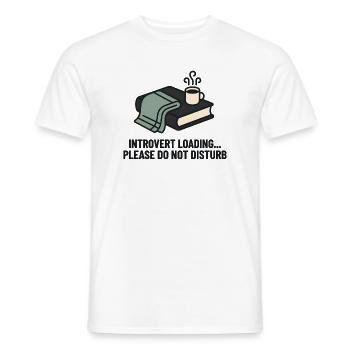 Introvert Loading Cozy Reading Mug - Men's T-Shirt - white - Front - AI Model Male 178 dark (178cm)