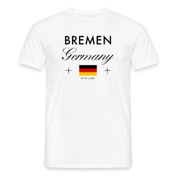 Bremen Deutschland Koordinaten Reise Souvenir - Männer T-Shirt - Weiß - Vorne - AI Model Male 178 dark (178cm)