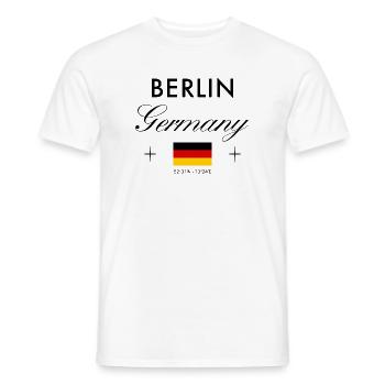 Berlin Germany Coordinates Travel Souvenir - Men's T-Shirt - white - Front - AI Model Male 178 dark (178cm)