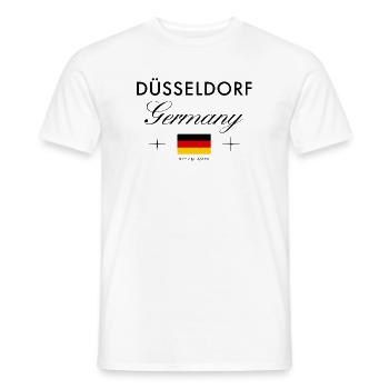 Düsseldorf Deutschland Koordinaten Reise Souvenir - Männer T-Shirt - Weiß - Vorne - AI Model Male 178 dark (178cm)