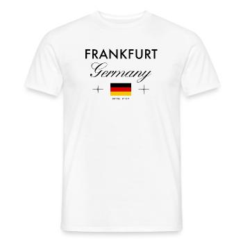 Frankfurt Germany coordinates travel souvenir - Men's T-Shirt - white - Front - AI Model Male 178 dark (178cm)