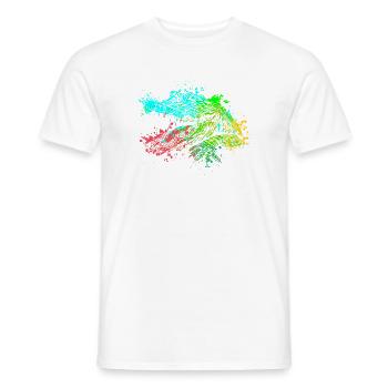 Splash Art Wild Crocodile - Men's T-Shirt - white - Front - AI Model Male 178 dark (178cm)
