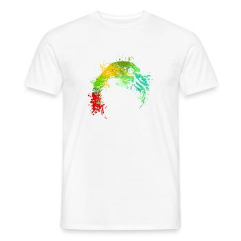 Flamingo Splash Art - Men's T-Shirt - white - Front - AI Model Male 178 dark (178cm)