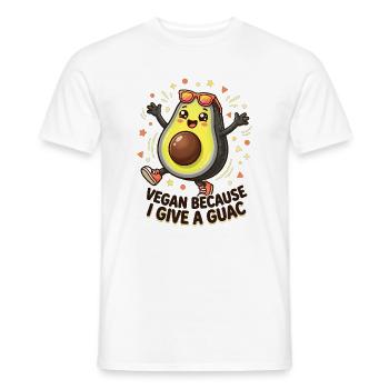 Vegan Avocado give a Guac - Men's T-Shirt - white - Front - AI Model Male 178 dark (178cm)